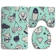 thumbnail image 1 of PUDMAD Funny Cute Items 3 Piece Bathroom Rugs Set Bath Rug Contour Mat and Toilet Lid Cover, 1 of 2
