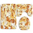 thumbnail image 1 of PUDMAD Funny Dog Lot 3 Piece Bathroom Rugs Set Bath Rug Contour Mat and Toilet Lid Cover, 1 of 2