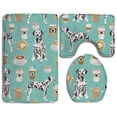 thumbnail image 1 of PUDMAD Funny Dogs Coffe Paws 3 Piece Bathroom Rugs Set Bath Rug Contour Mat and Toilet Lid Cover, 1 of 2