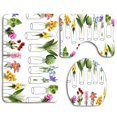 thumbnail image 1 of PUDMAD Funny Flowers 3 Piece Bathroom Rugs Set Bath Rug Contour Mat and Toilet Lid Cover, 1 of 2