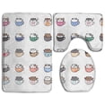 thumbnail image 1 of PUDMAD Funny Foods Cats 3 Piece Bathroom Rugs Set Bath Rug Contour Mat and Toilet Lid Cover, 1 of 2
