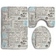 thumbnail image 1 of PUDMAD Funny Music Dance Star 3 Piece Bathroom Rugs Set Bath Rug Contour Mat and Toilet Lid Cover, 1 of 2