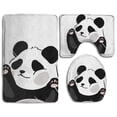 thumbnail image 1 of PUDMAD Funny Panda 3 Piece Bathroom Rugs Set Bath Rug Contour Mat and Toilet Lid Cover, 1 of 2