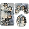 thumbnail image 1 of PUDMAD Funny Snowman Family 3 Piece Bathroom Rugs Set Bath Rug Contour Mat and Toilet Lid Cover, 1 of 2