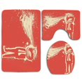thumbnail image 1 of PUDMAD Funny Trippy Man Screaming Big Mouth Mad Man in Suits Work Life Boss Quirky Artistic Graphic 3 Piece Bathroom Rugs Set Bath Rug Contour Mat and Toilet Lid Cover, 1 of 2