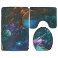 thumbnail image 1 of PUDMAD Galaxy 3 Piece Bathroom Rugs Set Bath Rug Contour Mat and Toilet Lid Cover, 1 of 2