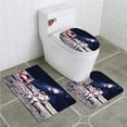 thumbnail image 1 of PUDMAD Galaxy American Cosmonaut USA Flag on Moon Digital Pilot Space Discovery Photo 3 Piece Bathroom Rugs Set Bath Rug Contour Mat and Toilet Lid Cover, 1 of 2