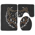 thumbnail image 1 of PUDMAD Galaxy Fox Black 3 Piece Bathroom Rugs Set Bath Rug Contour Mat and Toilet Lid Cover, 1 of 2