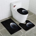 thumbnail image 1 of PUDMAD Galaxy Scenic View Planet Earth from Moon Dark Cosmos Crater Sci Fi Theme 3 Piece Bathroom Rugs Set Bath Rug Contour Mat and Toilet Lid Cover, 1 of 2