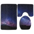 thumbnail image 1 of PUDMAD Galaxy Space 3 Piece Bathroom Rugs Set Bath Rug Contour Mat and Toilet Lid Cover, 1 of 2