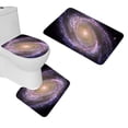 thumbnail image 1 of PUDMAD Galaxy Space 3 Piece Bathroom Rugs Set Bath Rug Contour Mat and Toilet Lid Cover, 1 of 2