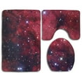 thumbnail image 1 of PUDMAD Galaxy Space Star Red 3 Piece Bathroom Rugs Set Bath Rug Contour Mat and Toilet Lid Cover, 1 of 2