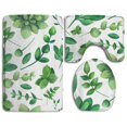 thumbnail image 1 of PUDMAD Garden Nature Summer Green 3 Piece Bathroom Rugs Set Bath Rug Contour Mat and Toilet Lid Cover, 1 of 2