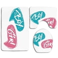 thumbnail image 1 of PUDMAD Gender Reveal Hand Drawn Style Sketch Boy and Girl Letters Toddler Baby Shower Art 3 Piece Bathroom Rugs Set Bath Rug Contour Mat and Toilet Lid Cover, 1 of 2