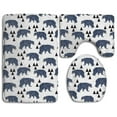 thumbnail image 1 of PUDMAD Geo Camping Bear 3 Piece Bathroom Rugs Set Bath Rug Contour Mat and Toilet Lid Cover, 1 of 2