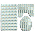 thumbnail image 1 of PUDMAD Geometric Chevron Lines Triangle Zigzag Retro Inspirations Abstract 3 Piece Bathroom Rugs Set Bath Rug Contour Mat and Toilet Lid Cover, 1 of 2