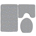 thumbnail image 1 of PUDMAD Geometric Cute Little Squares Pale 3 Piece Bathroom Rugs Set Bath Rug Contour Mat and Toilet Lid Cover, 1 of 2