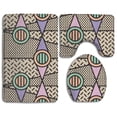 thumbnail image 1 of PUDMAD Geometric Figure 3 Piece Bathroom Rugs Set Bath Rug Contour Mat and Toilet Lid Cover, 1 of 2