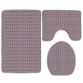 thumbnail image 1 of PUDMAD Geometric Lines Curvy Oval Shapes 3 Piece Bathroom Rugs Set Bath Rug Contour Mat and Toilet Lid Cover, 1 of 2