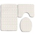 thumbnail image 1 of PUDMAD Geometric Lines Dots and Square Shapes Vintage Art Abstract 3 Piece Bathroom Rugs Set Bath Rug Contour Mat and Toilet Lid Cover, 1 of 2