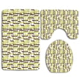 thumbnail image 1 of PUDMAD Geometric Sixties Fashion Inspired Intertwined Lines Stylish Shapes 3 Piece Bathroom Rugs Set Bath Rug Contour Mat and Toilet Lid Cover, 1 of 2