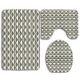 thumbnail image 1 of PUDMAD Geometric Triangles Diagonal Blanket Cubism Textured Artful Graphic 3 Piece Bathroom Rugs Set Bath Rug Contour Mat and Toilet Lid Cover, 1 of 2