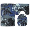 thumbnail image 1 of PUDMAD Geometry Flower 3 Piece Bathroom Rugs Set Bath Rug Contour Mat and Toilet Lid Cover, 1 of 2