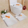 thumbnail image 1 of PUDMAD Gerbera in vase Old Wooden Table 3 Piece Bathroom Rugs Set Bath Rug Contour Mat and Toilet Lid Cover, 1 of 2