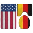 thumbnail image 1 of PUDMAD German American Flag 3 Piece Bathroom Rugs Set Bath Rug Contour Mat and Toilet Lid Cover, 1 of 2