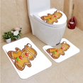 thumbnail image 1 of PUDMAD Gingerbread Man Whimsical Cartoon Santa Gingerbread Man Bonbon Candies 3 Piece Bathroom Rugs Set Bath Rug Contour Mat and Toilet Lid Cover, 1 of 2