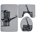 thumbnail image 1 of PUDMAD Giraffe Graffiti 3 Piece Bathroom Rugs Set Bath Rug Contour Mat and Toilet Lid Cover, 1 of 2