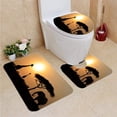 thumbnail image 1 of PUDMAD Giraffes Elephant Acacia Tree Sunset 3 Piece Bathroom Rugs Set Bath Rug Contour Mat and Toilet Lid Cover, 1 of 2