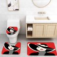 thumbnail image 1 of PUDMAD Girls French Style Icon in Shabby Chic Classical Vintage Hat and Striped Coat 3 Piece Bathroom Rugs Set Bath Rug Contour Mat and Toilet Lid Cover, 1 of 2
