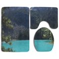 thumbnail image 1 of PUDMAD Glacial Offre Lakes Vancouver 3 Piece Bathroom Rugs Set Bath Rug Contour Mat and Toilet Lid Cover, 1 of 2