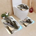 thumbnail image 1 of PUDMAD Glad Beautiful Dolphin Smiles waits Fish 3 Piece Bathroom Rugs Set Bath Rug Contour Mat and Toilet Lid Cover, 1 of 2
