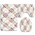 thumbnail image 1 of PUDMAD Glitter 3 Piece Bathroom Rugs Set Bath Rug Contour Mat and Toilet Lid Cover, 1 of 2