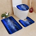thumbnail image 1 of PUDMAD Global Digital mesh Network 3 Piece Bathroom Rugs Set Bath Rug Contour Mat and Toilet Lid Cover, 1 of 2