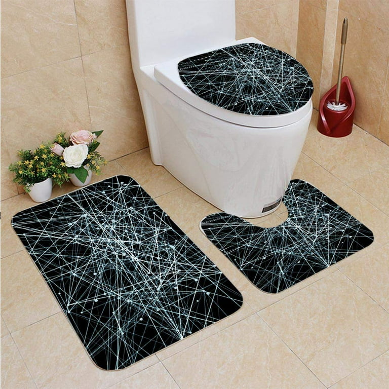 Foinwer Bath Mat Set, Bathroom Rugs for 3 Pieces, Toilet Mats, Soft Comfortable, Water Absorption, Non-Slip, Thick, Easier to Dry for Floor Mats