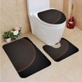 thumbnail image 1 of PUDMAD Global Digital mesh Network Hexagon Honeycomb 3 Piece Bathroom Rugs Set Bath Rug Contour Mat and Toilet Lid Cover, 1 of 2