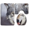 thumbnail image 1 of PUDMAD Go Wolf 3 Piece Bathroom Rugs Set Bath Rug Contour Mat and Toilet Lid Cover, 1 of 2