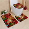 thumbnail image 1 of PUDMAD Gold Christmas Tree 3 Piece Bathroom Rugs Set Bath Rug Contour Mat and Toilet Lid Cover, 1 of 2