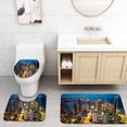 thumbnail image 1 of PUDMAD Gold Coast City at Night 3 Piece Bathroom Rugs Set Bath Rug Contour Mat and Toilet Lid Cover, 1 of 2