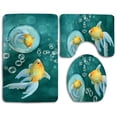 thumbnail image 1 of PUDMAD Gold Fish 3 Piece Bathroom Rugs Set Bath Rug Contour Mat and Toilet Lid Cover, 1 of 2