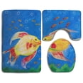 thumbnail image 1 of PUDMAD Gold Fish Love Kiss 3 Piece Bathroom Rugs Set Bath Rug Contour Mat and Toilet Lid Cover, 1 of 2