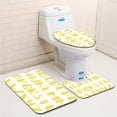 thumbnail image 1 of PUDMAD Gold Glitter Alphabet Shiny Brush Calligraphy Golden Glitter Texture Effect 3 Piece Bathroom Rugs Set Bath Rug Contour Mat and Toilet Lid Cover, 1 of 2