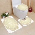 thumbnail image 1 of PUDMAD Gold Mandala Traditional Outline Swirled Backdrop Victorian Baroque Moroccan 3 Piece Bathroom Rugs Set Bath Rug Contour Mat and Toilet Lid Cover, 1 of 2
