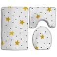 thumbnail image 1 of PUDMAD Gold-Stars 3 Piece Bathroom Rugs Set Bath Rug Contour Mat and Toilet Lid Cover, 1 of 2