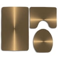 thumbnail image 1 of PUDMAD Gold Textures 3 Piece Bathroom Rugs Set Bath Rug Contour Mat and Toilet Lid Cover, 1 of 2