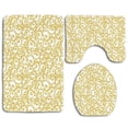 thumbnail image 1 of PUDMAD Gold and White Floral Ivy Swirls Like Rounds Old Victorian Time Inspired Art 3 Piece Bathroom Rugs Set Bath Rug Contour Mat and Toilet Lid Cover, 1 of 2