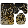 thumbnail image 1 of PUDMAD Golden Abstract Gifts 3 Piece Bathroom Rugs Set Bath Rug Contour Mat and Toilet Lid Cover, 1 of 2